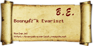 Bosnyák Evariszt névjegykártya